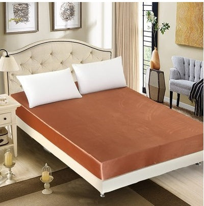 Summer Ice Silk Bed Cover Set – Solid Color Bedding with Pillowcases