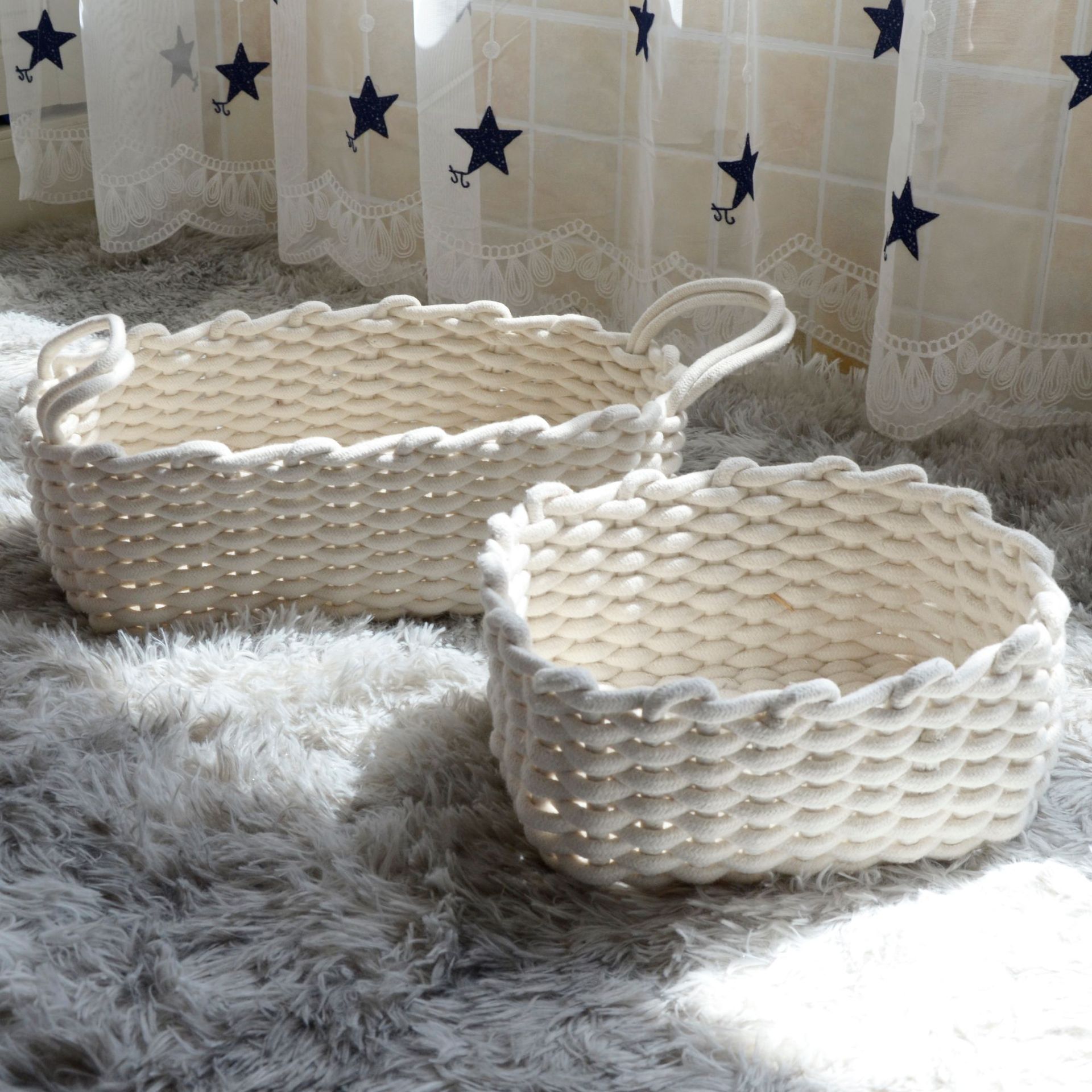 Handmade Cotton Rope Storage Basket