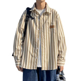 Men's Loose Fit Casual Striped Shirt