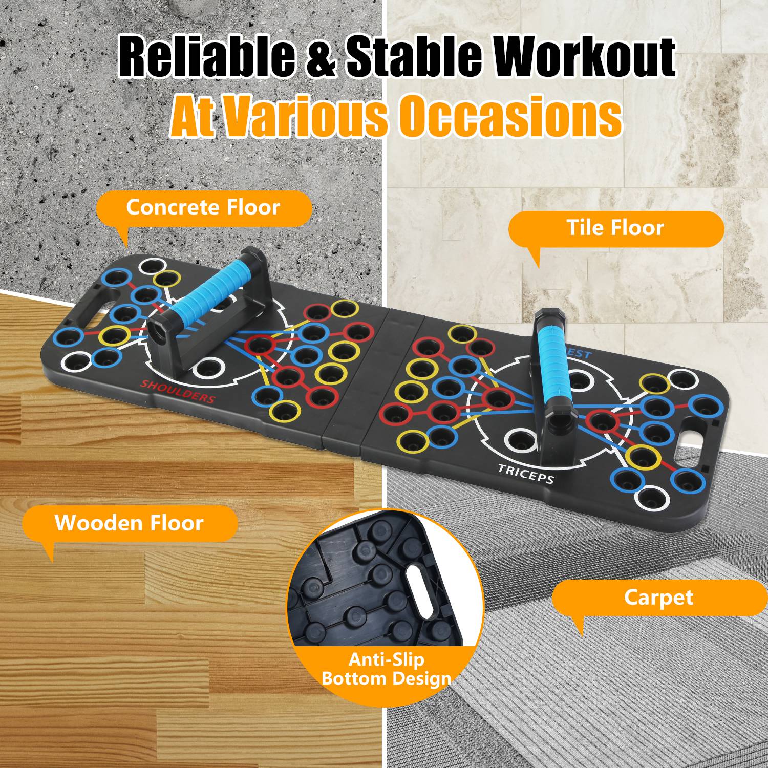 Multifunctional Push-Up Board with 15 Fitness Accessories – Full Body Home Gym Workout Equipment