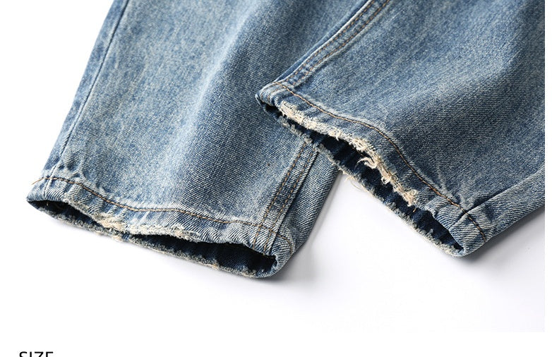 American Retro Ripped Jeans for Boys