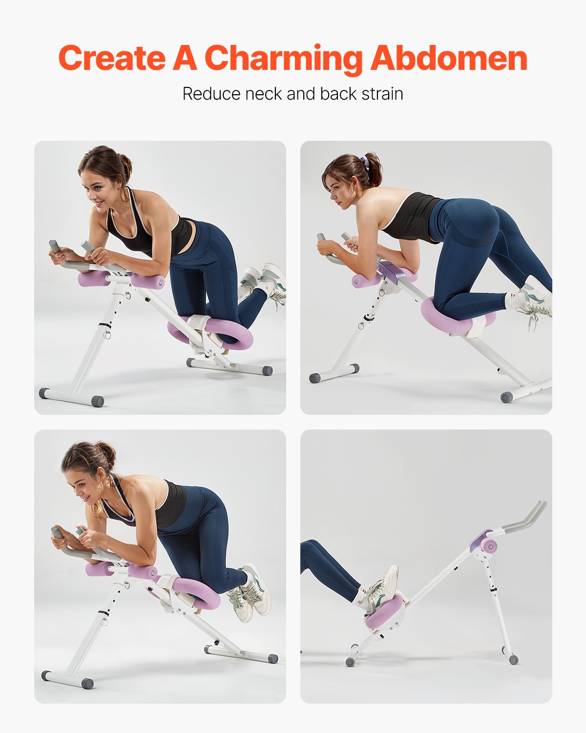 AB Workout Machine – Foldable Core & Abdominal Trainer for Home Gym, Women, 330 lbs Capacity