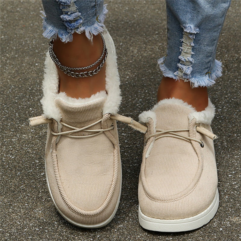 Women’s Warm Winter Loafers Comfortable Slip On Shoes