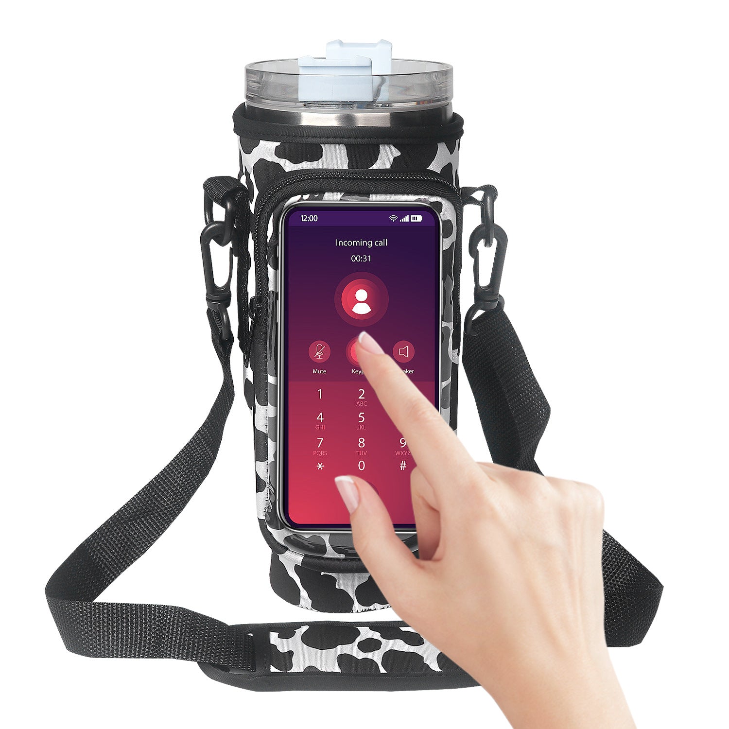 40oz Transparent Cup Cover with Touch Screen