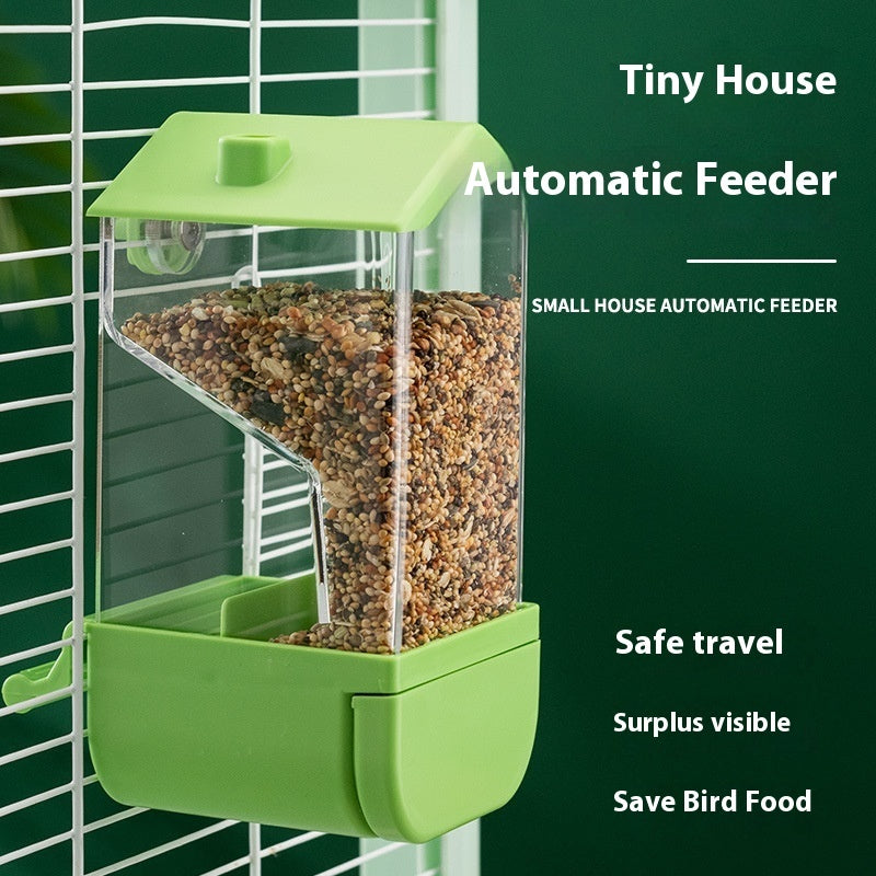 Automatic Parrot Feeder with Food Storage Container
