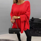 Women’s Winter Oversized Batwing Sleeve Knitted Pullover Sweater