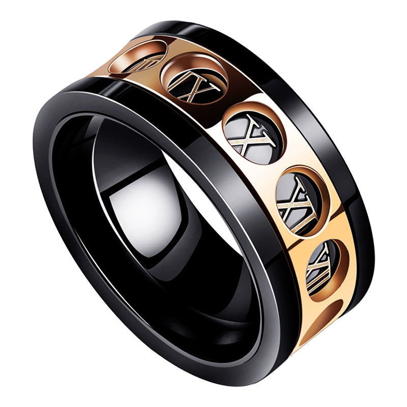 Titanium Steel Personality Ring – Hip Hop Style
