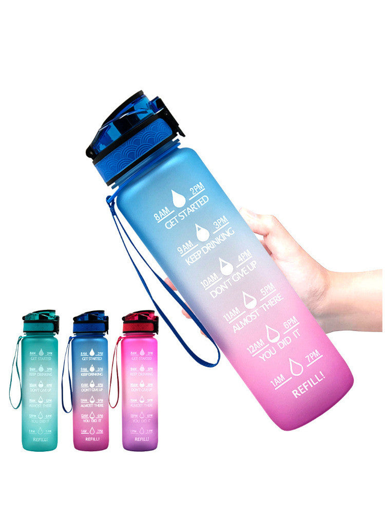 1000ml Transparent Kawaii Water Bottle – BPA-Free Plastic Infuser Sports Flask