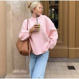 Women’s Sweet Crew Neck Loose Pullover Sweater Winter Long Sleeve Top