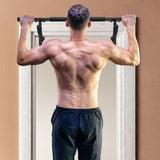 SPORTNOW No-Drill Pull-Up Bar & Push-Up Stand with Resistance Bands – Padded Handles, Blue