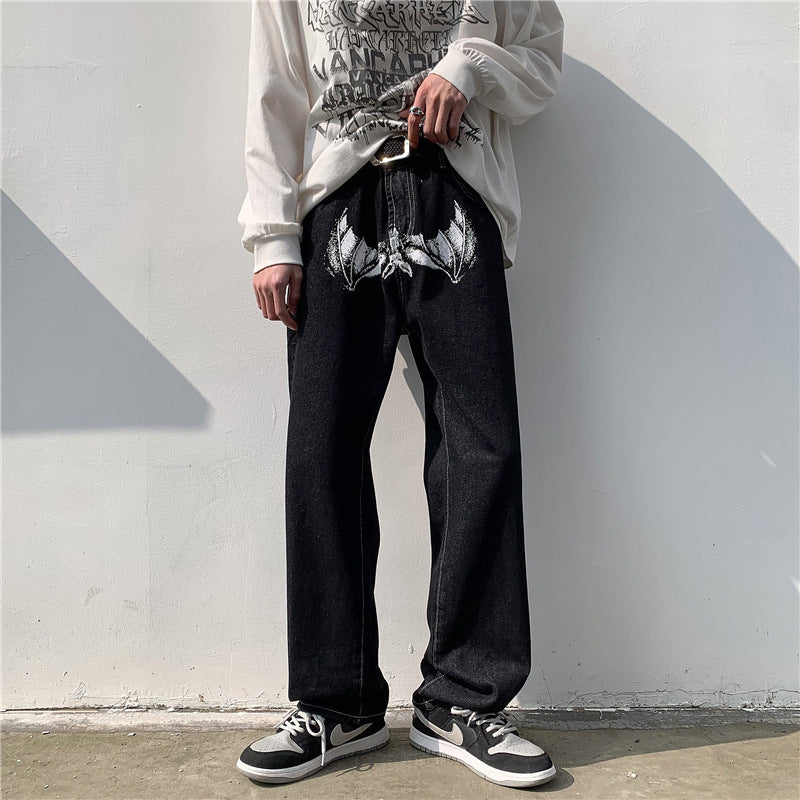 Men's Casual Print Loose Jeans