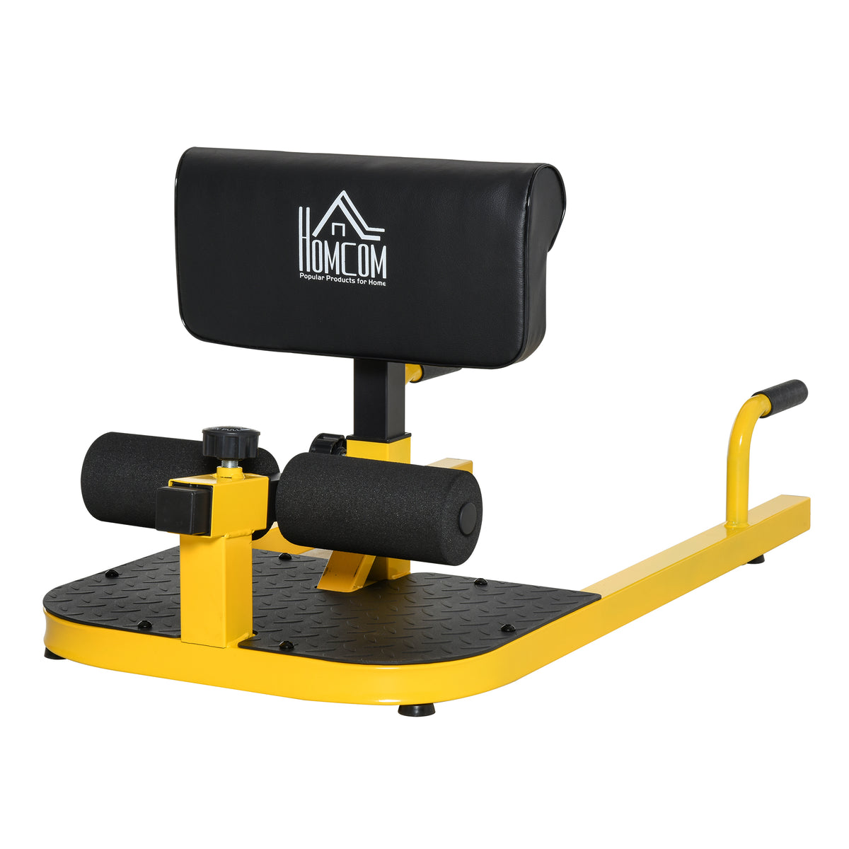 Soozier 3-in-1 Padded Push-Up, Sit-Up & Sissy Squat Machine – Home Gym Fitness Equipment, Yellow