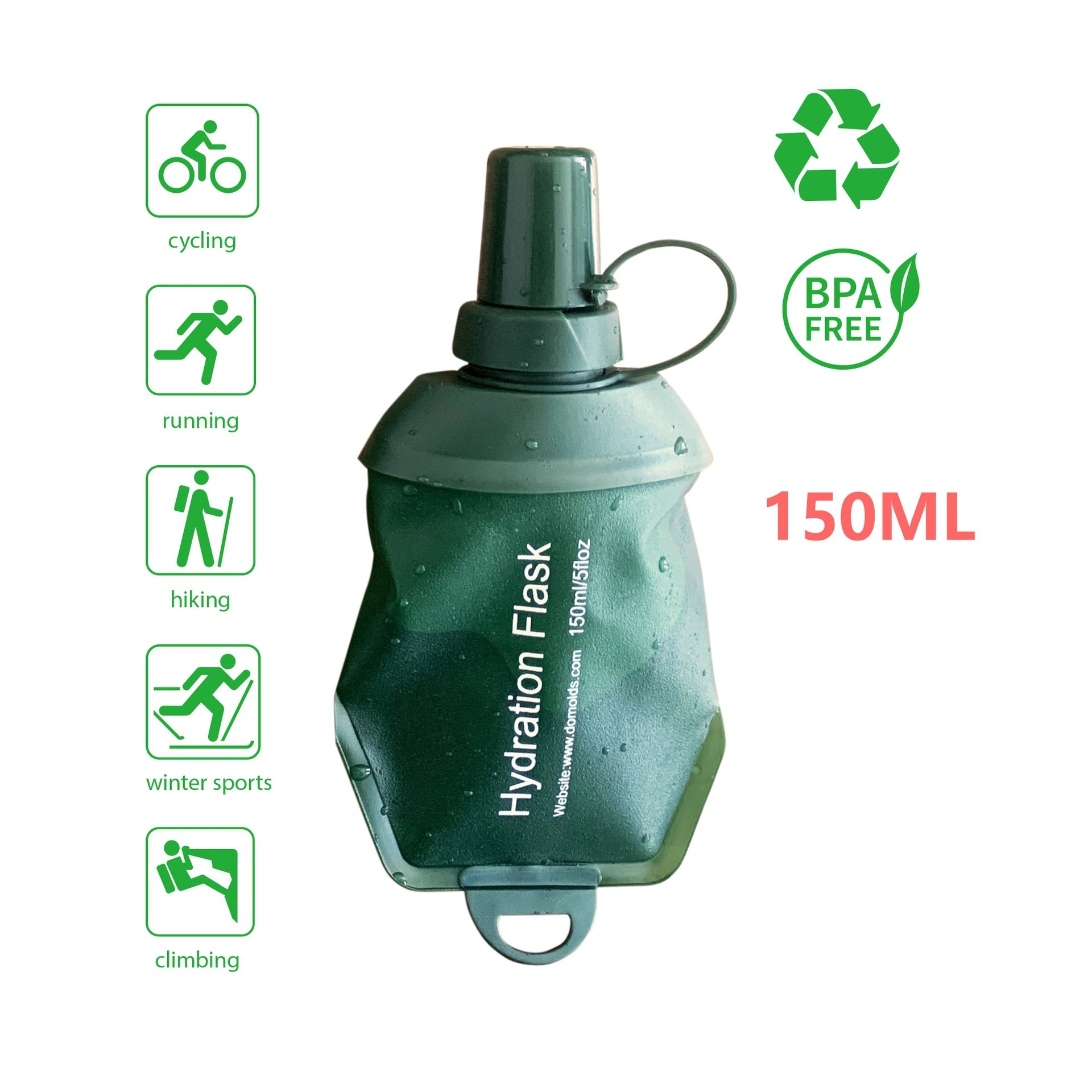 Sports Soft Water Bag Bottle – Army Green