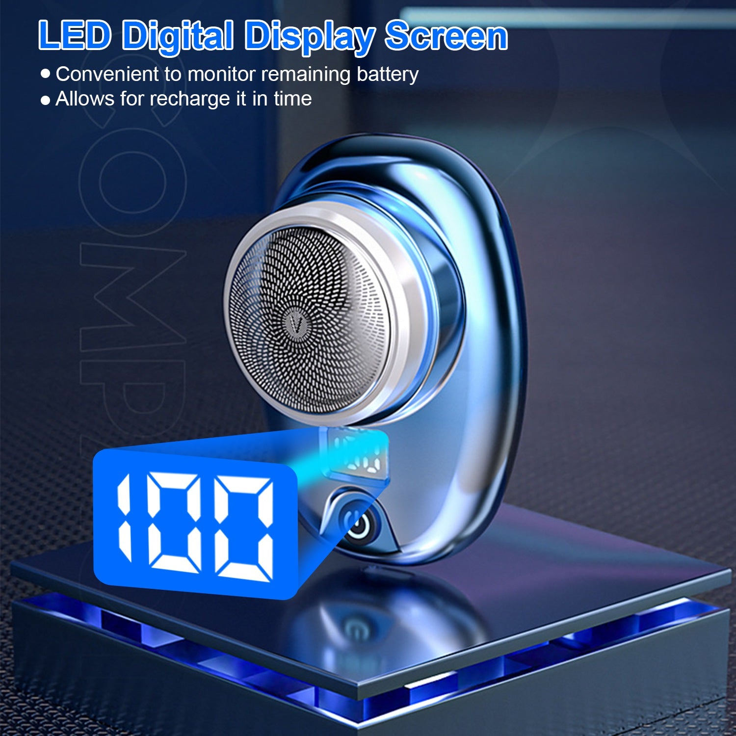 Portable Electric Shaver With LED Digital Display