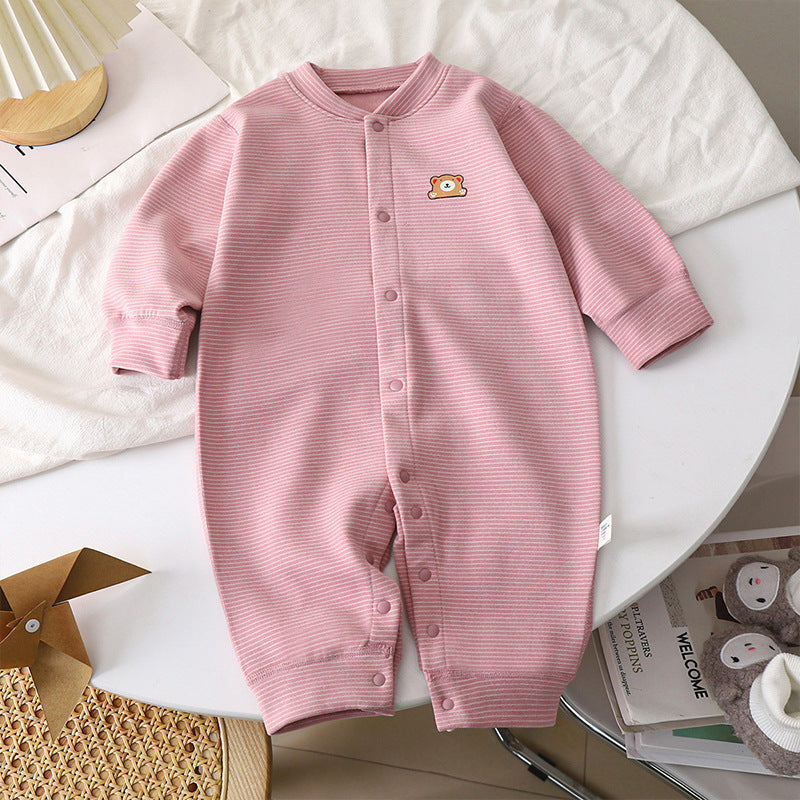 Cartoon Embroidered Baby Jumpsuit