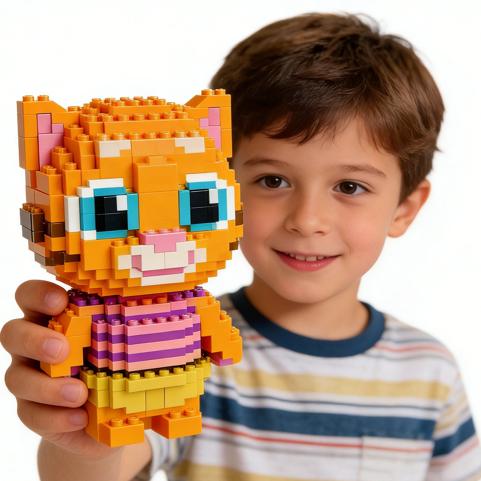 Cat Building Block-Brown