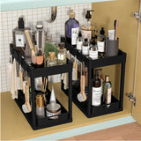 Double-Tier Sink Storage Rack with Drainage