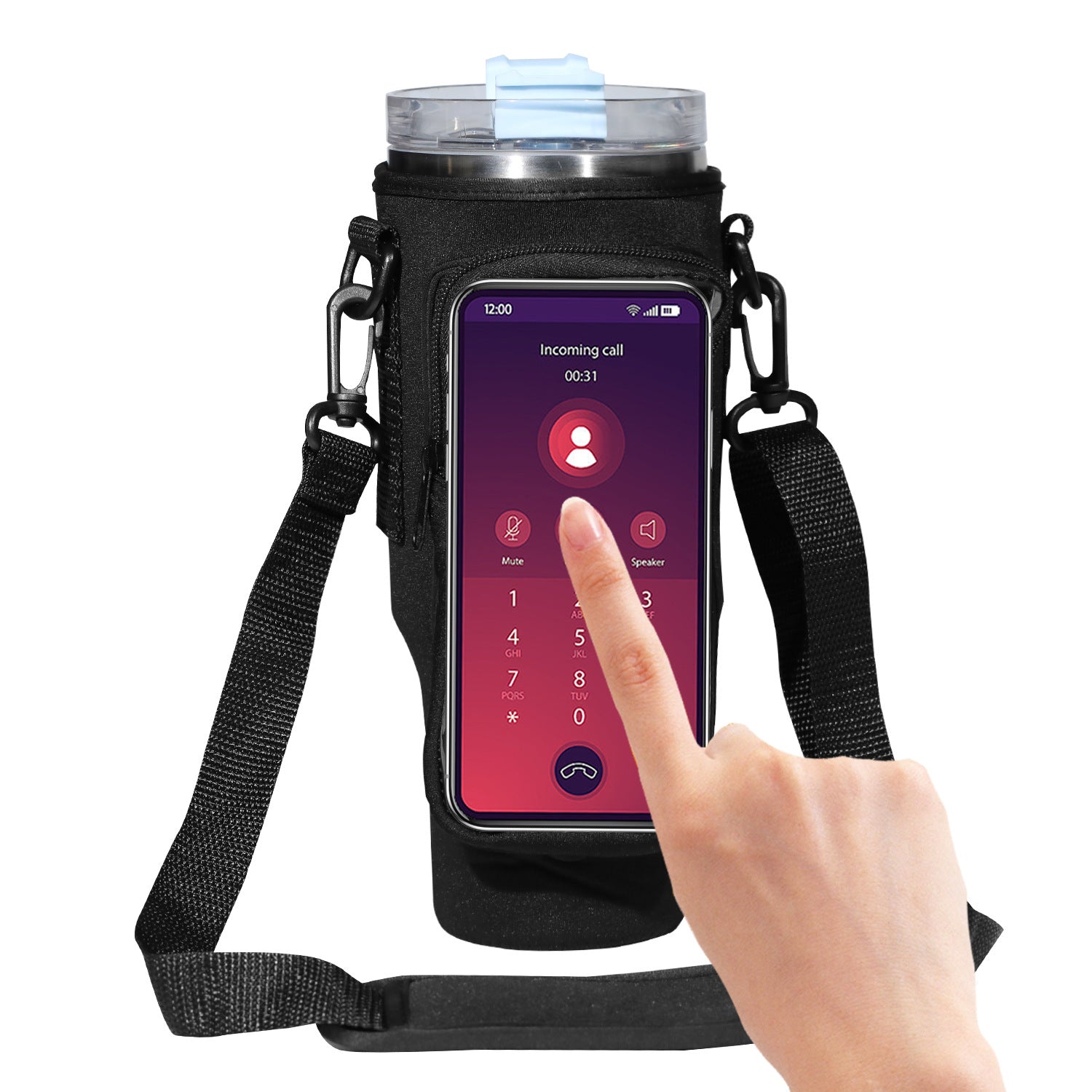 40oz Transparent Cup Cover with Touch Screen