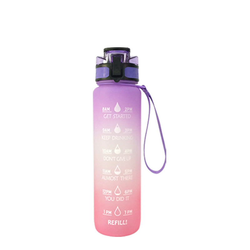 1000ml Transparent Kawaii Water Bottle – BPA-Free Plastic Infuser Sports Flask