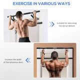SPORTNOW No-Drill Pull-Up Bar & Push-Up Stand with Resistance Bands – Padded Handles, Blue