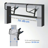 SPORTNOW No-Drill Pull-Up Bar & Push-Up Stand with Resistance Bands – Padded Handles, Blue
