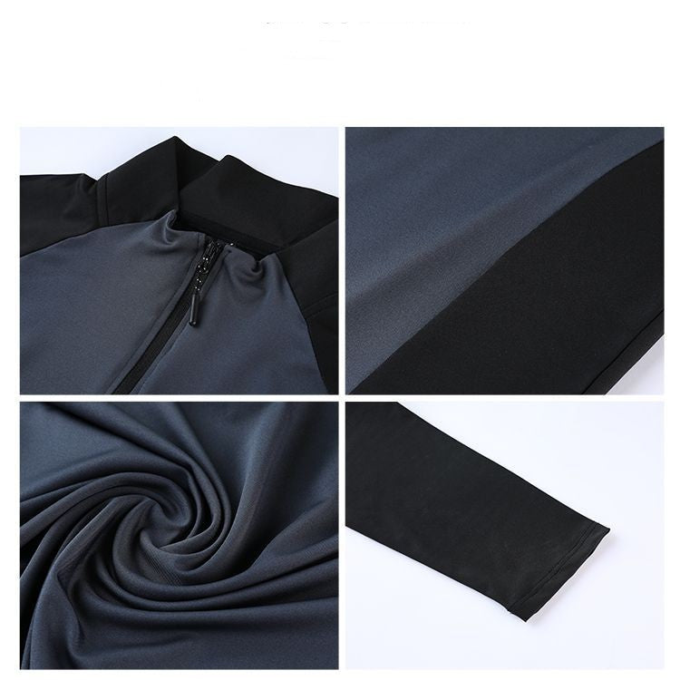 Mock Neck Half-Zip Solid Gym Activewear Set