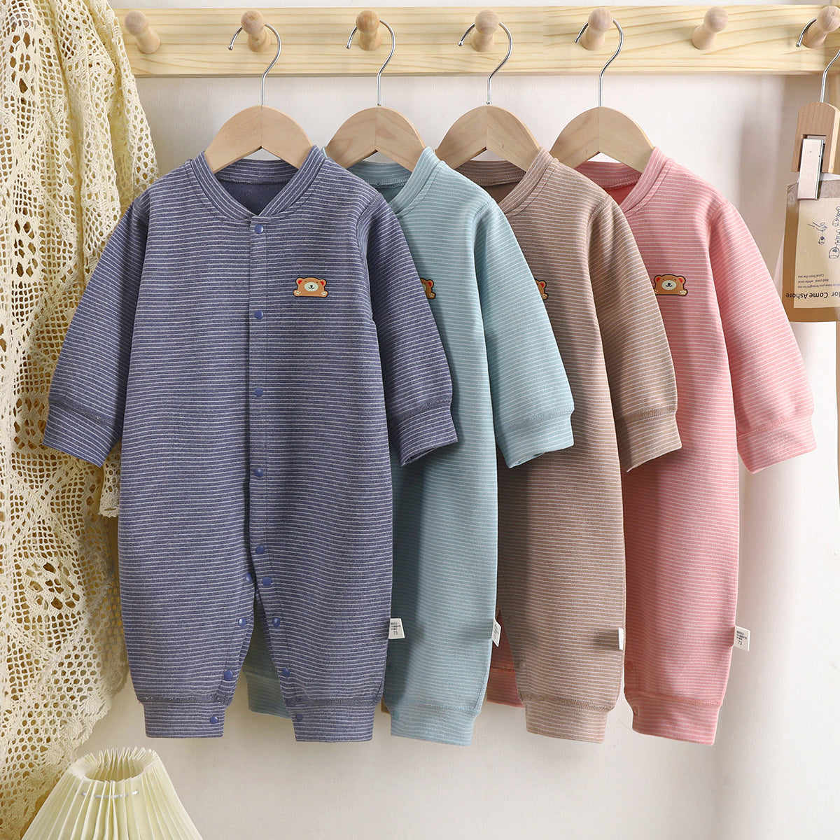 Cartoon Embroidered Baby Jumpsuit
