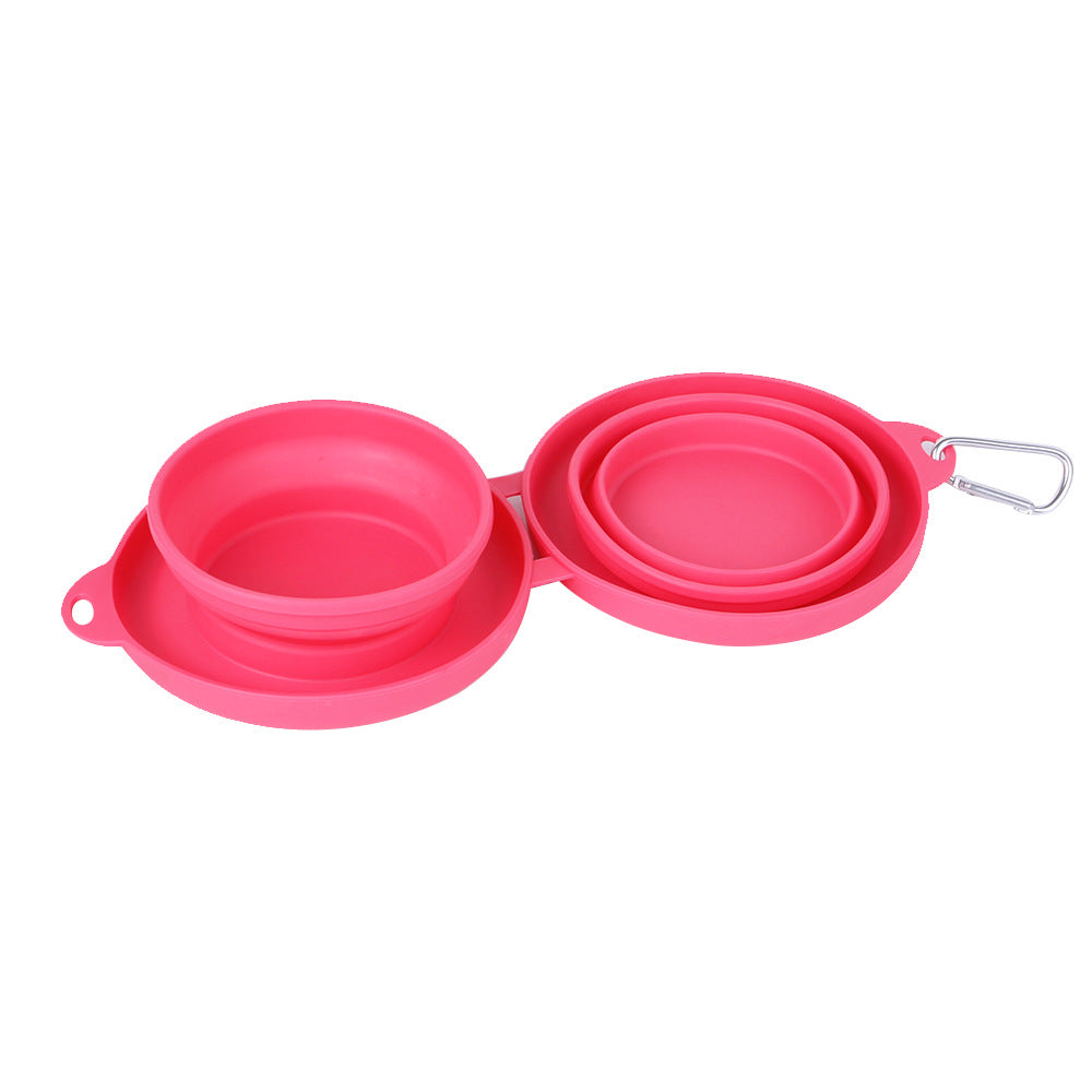 Foldable Rubber Double Pet Bowl for Dogs & Cats