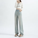 Women’s Mint Green Straight Loose Jeans