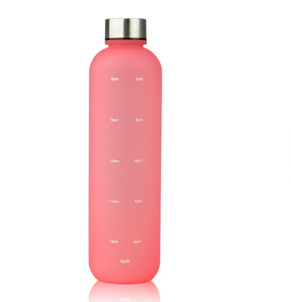 Frosted Gradient Plastic Sports Water Bottle with Handle