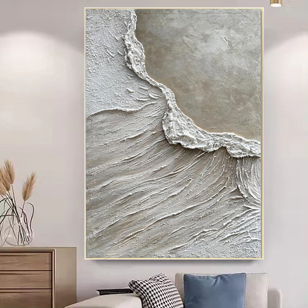 White Sand Texture Palette Knife Painting