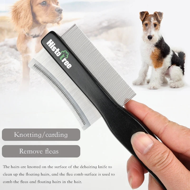 Double-Sided Pet Hair Comb & Deshedding Brush for Cats & Dogs