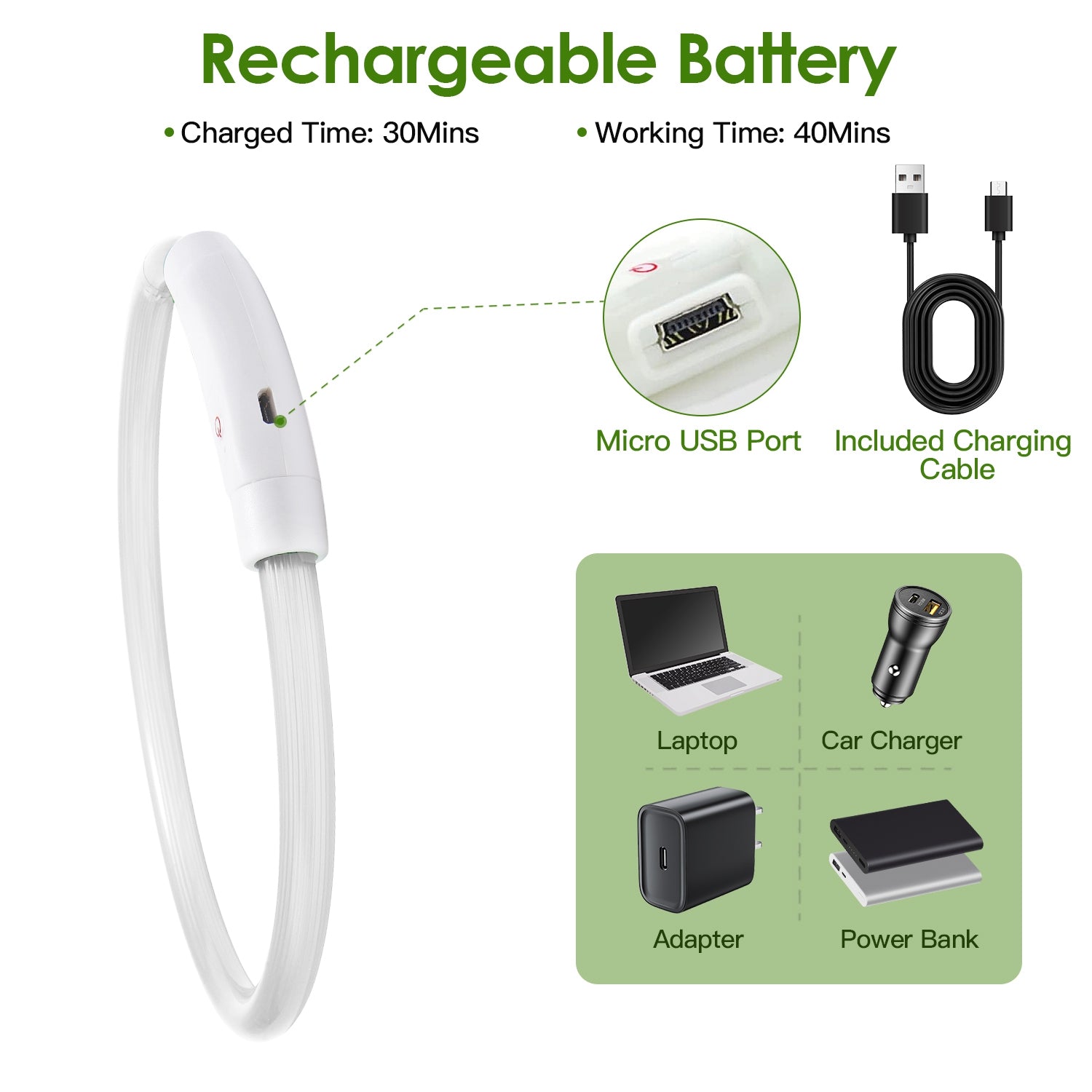USB Rechargeable LED Dog Safety Collar