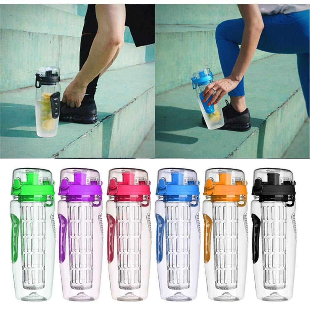 32oz Fruit Infuser Water Bottle – BPA-Free Plastic Sports Juice Shaker with Infuser