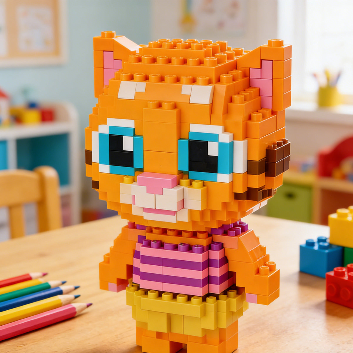 Cat Building Block-Brown