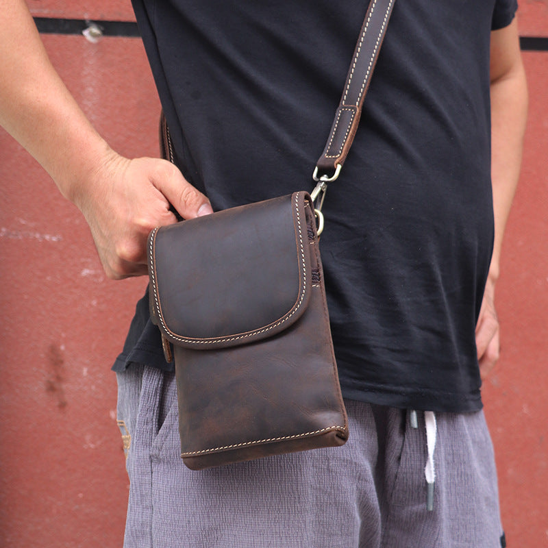 Men’s Leather Shoulder Crossbody Bag