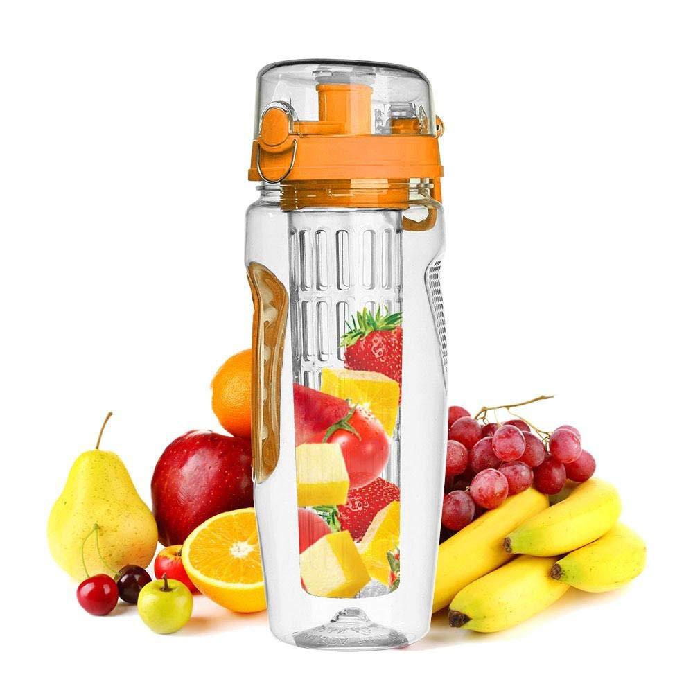 32oz Fruit Infuser Water Bottle – BPA-Free Plastic Sports Juice Shaker with Infuser