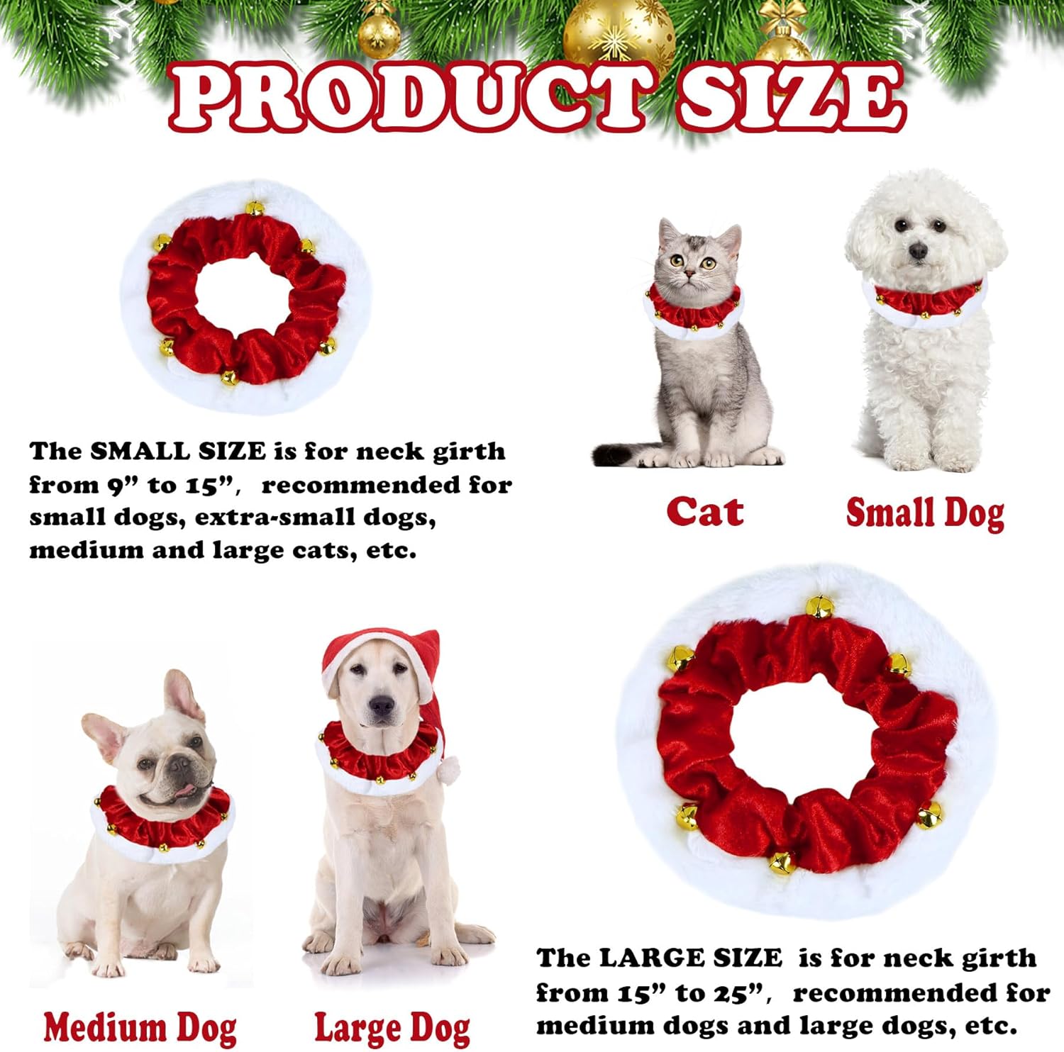 Christmas Dog Collar with Bells