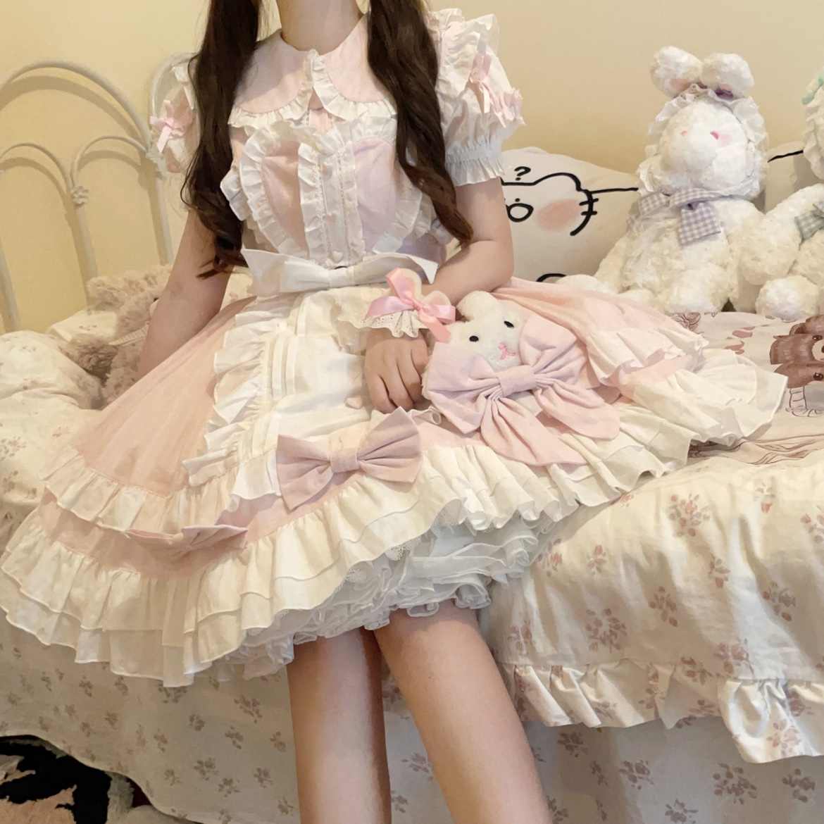 Women’s Cute Lolita Suspender Skirt Dress Stylish Outfit