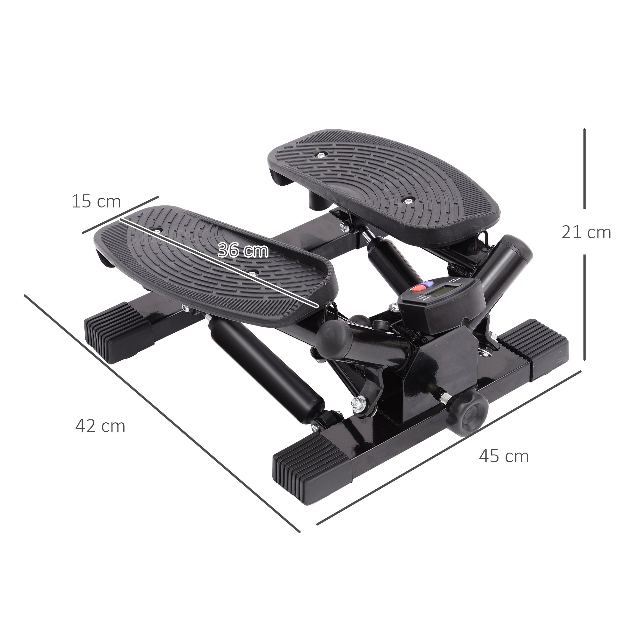 Portable Mini Stepper with Resistance Bands & Floor Mat – Leg, Arm & Thigh Toning Machine, Black