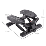 Portable Mini Stepper with Resistance Bands & Floor Mat – Leg, Arm & Thigh Toning Machine, Black