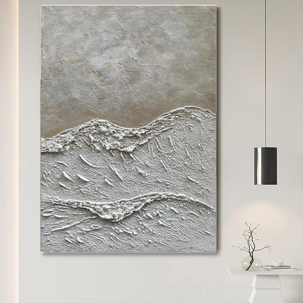 White Sand Texture Palette Knife Painting