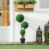 35.5" Artificial Boxwood Topiary Tree