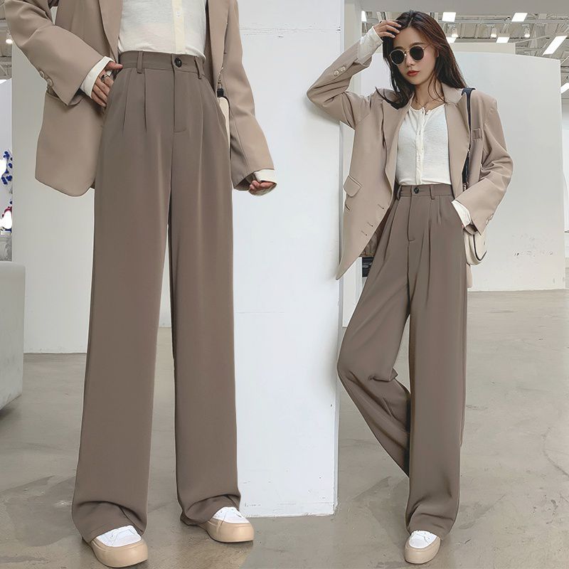 Women’s Casual Drape Wide-Leg Brown Pants