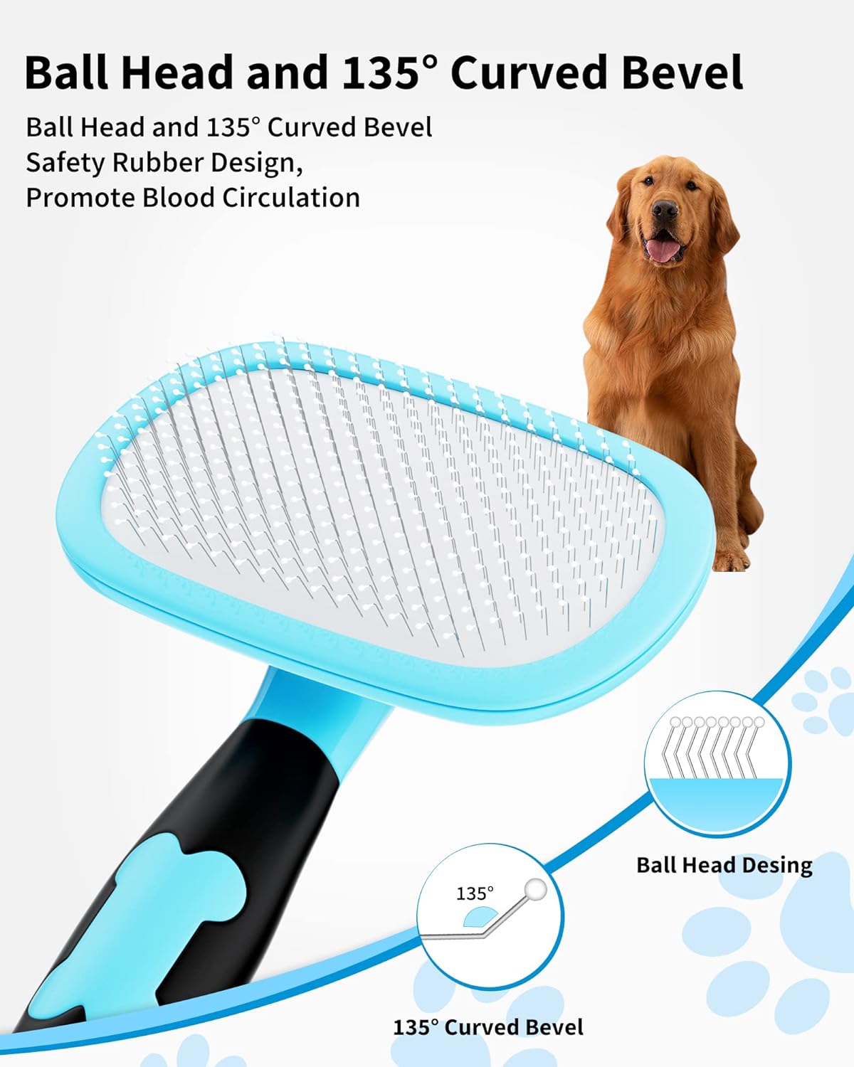Pet Grooming Brush for Dogs & Cats – Shedding & Hair Removal Tool