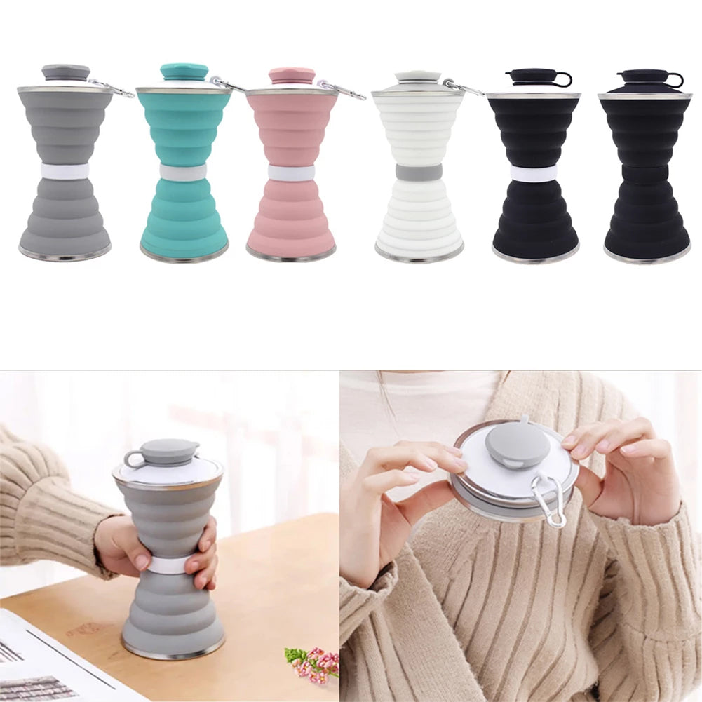 500ml Foldable Silicone Water Bottle – Leakproof, Portable Sports & Travel Bottle
