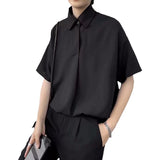 Men's Loose Fit Solid Short Sleeve Pullover Shirt