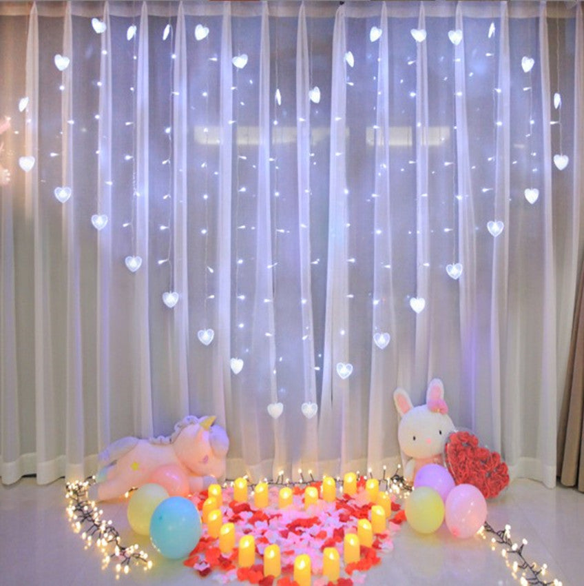 LED Love Curtain String Lights – Romantic Confession Layout Decorative Lighting