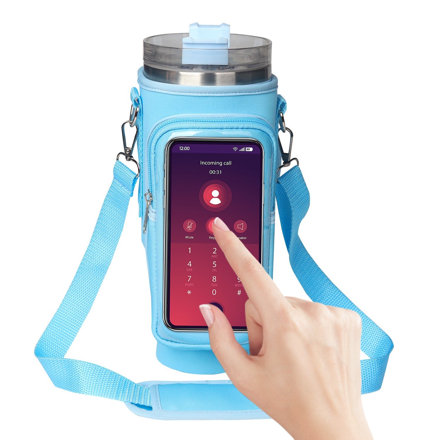 40oz Transparent Cup Cover with Touch Screen