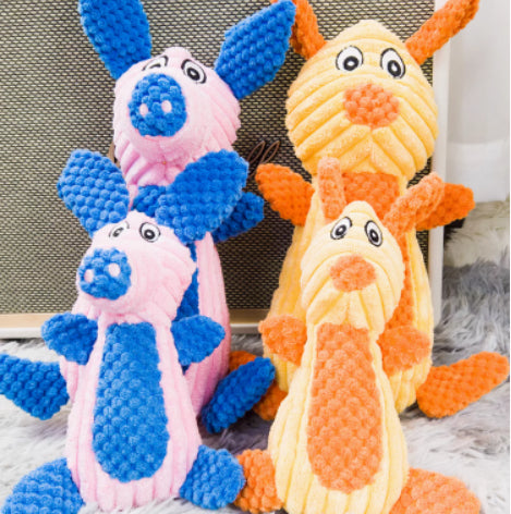 Plush Dog Toy with Noise for Teeth Grinding & Bite Resistance